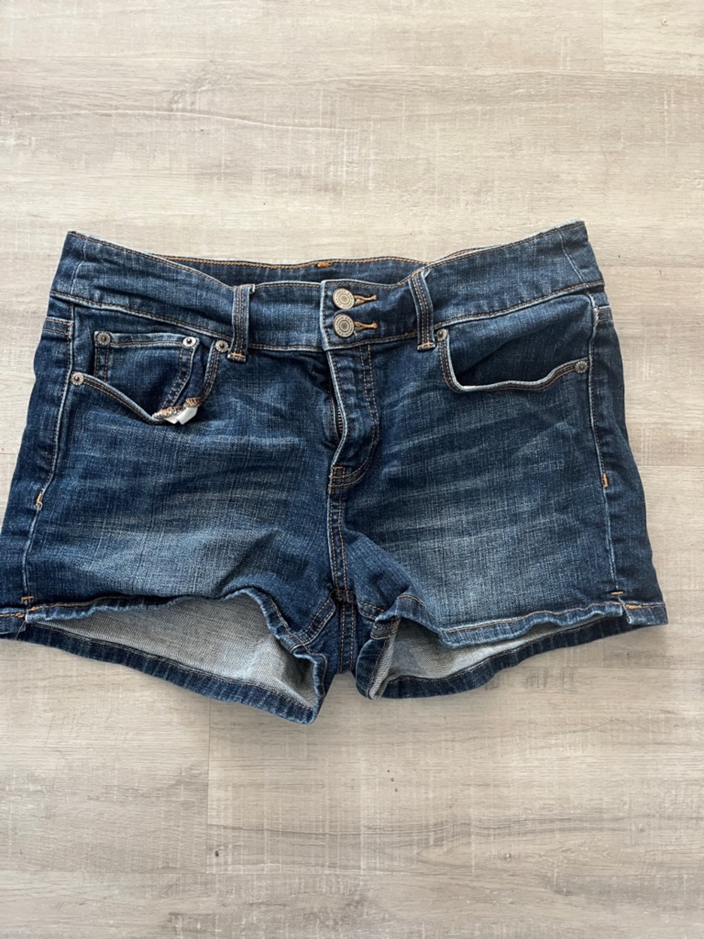 Victoria's Secret Dark Blue Denim Low-Rise Jean Shorts